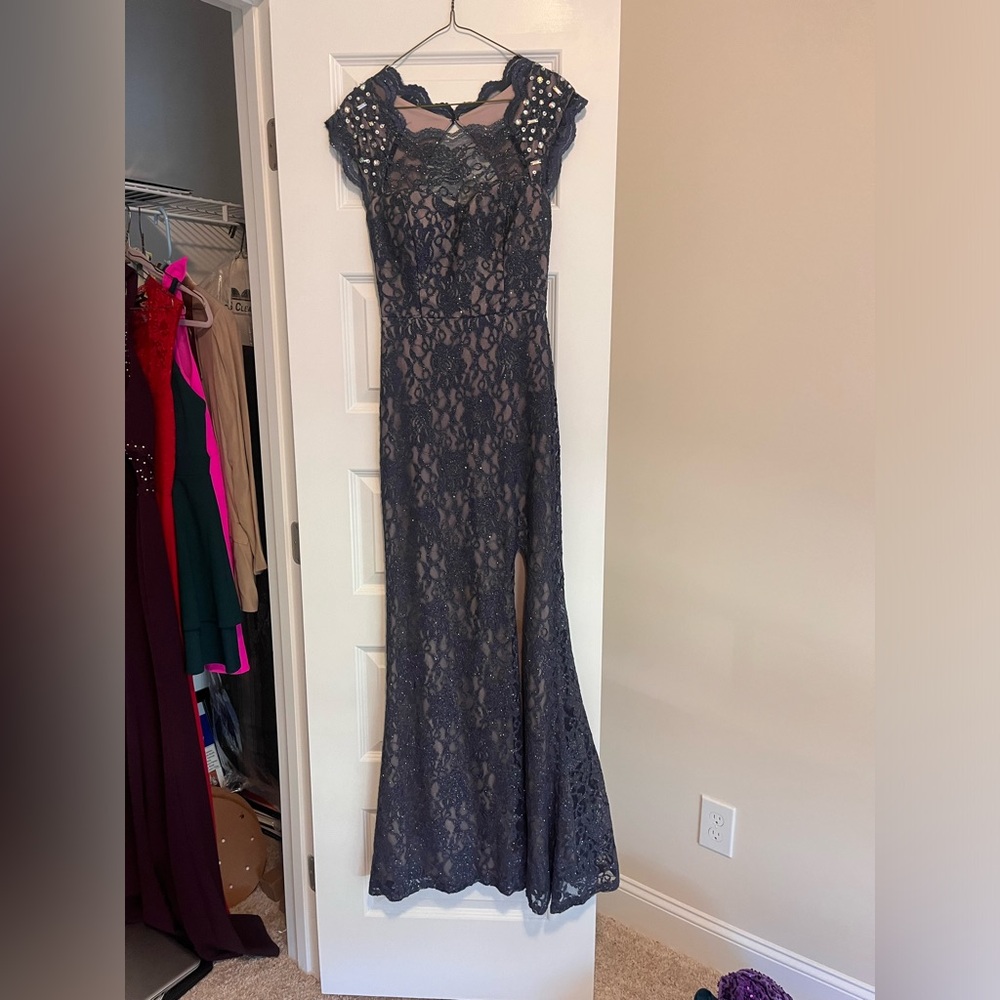 Slate grey/blue sparkly formal dress. Purchased from Belk, worn a few times.